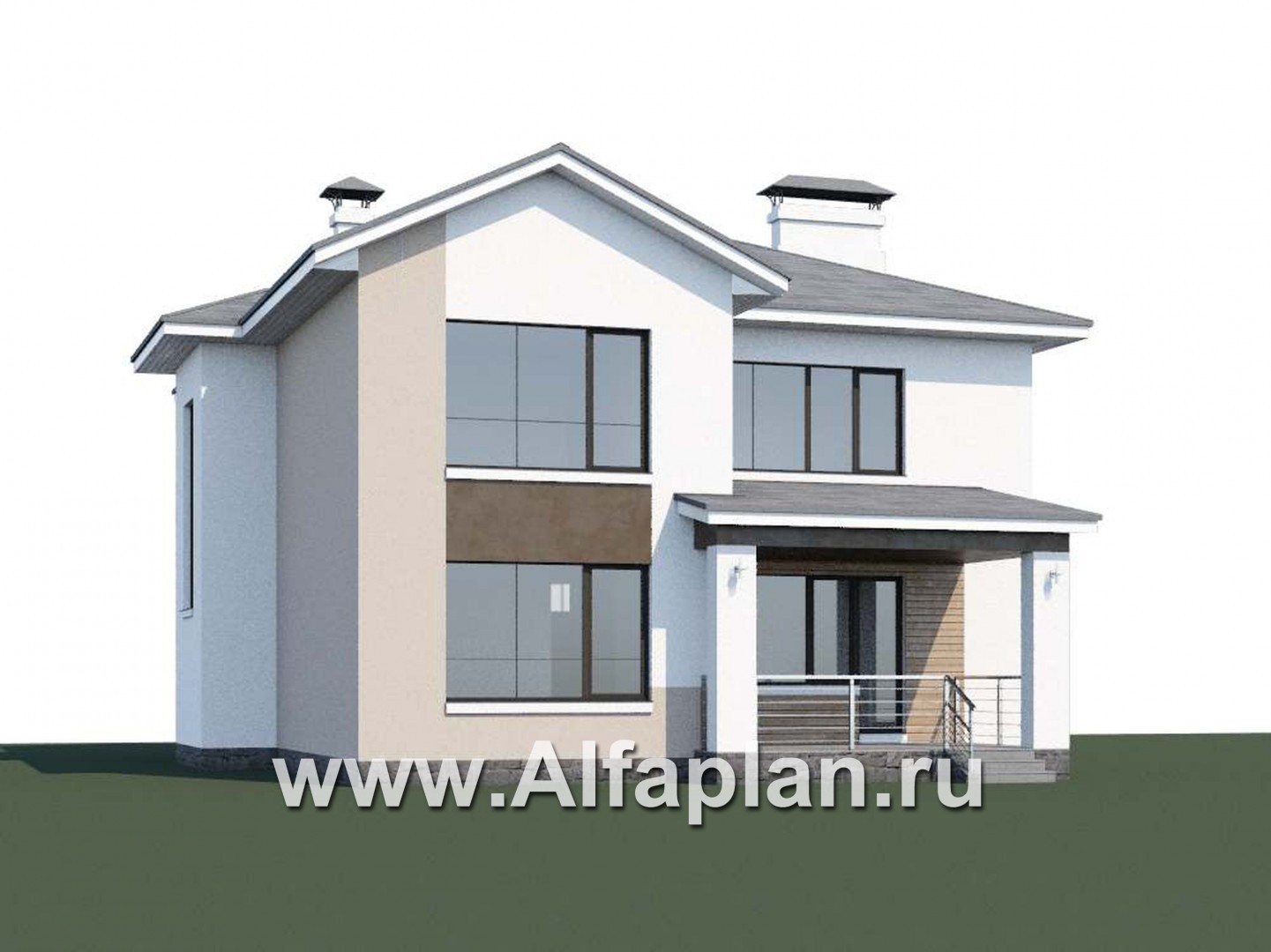 Проекты домов Альфаплан - «Платина» - стильный современный дом в европейской традиции - дополнительное изображение №1