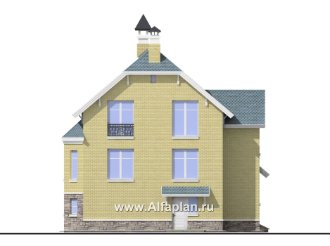 Проекты домов Альфаплан - «Корвет» - проект дома с гаражом и спортзалом - превью фасада №4