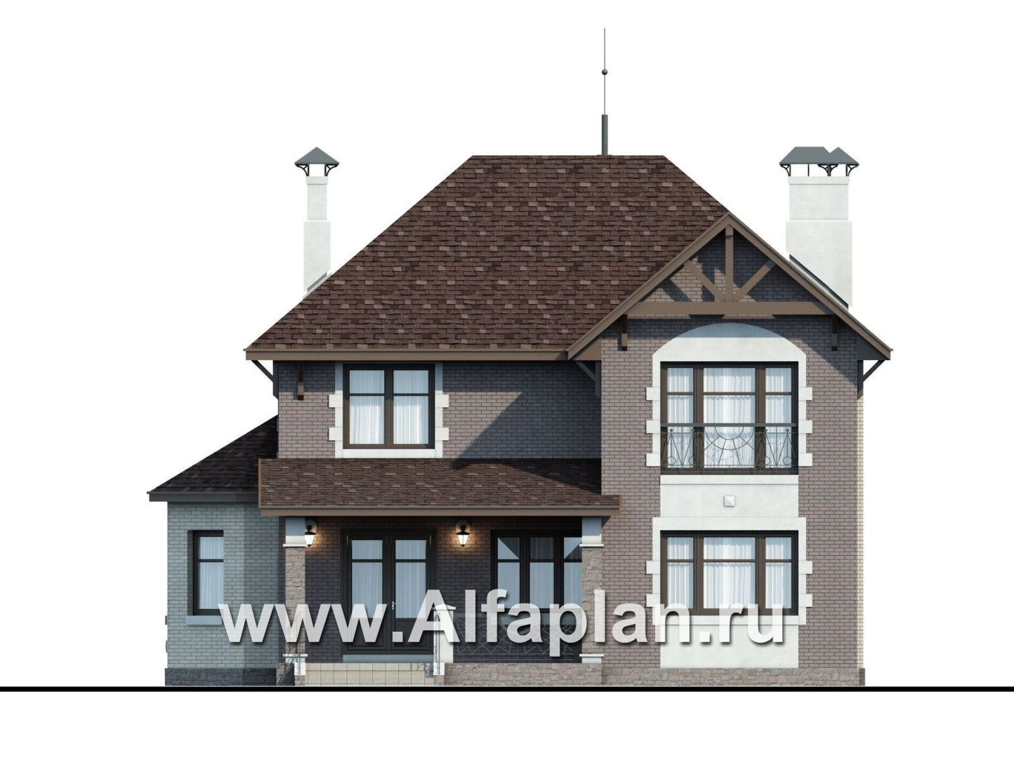 Проекты домов Альфаплан - «Маленький принц» - компактный и комфортный коттедж - изображение фасада №4
