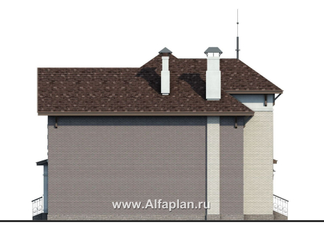 Проекты домов Альфаплан - «Маленький принц» - компактный и комфортный коттедж - превью фасада №3