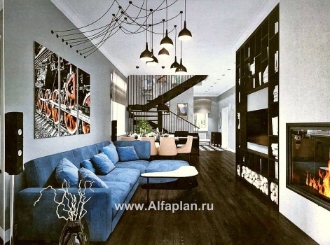 Проекты домов Альфаплан - «Эль-Ниньо»- дом с террасами и навесом для машин - превью дополнительного изображения №2