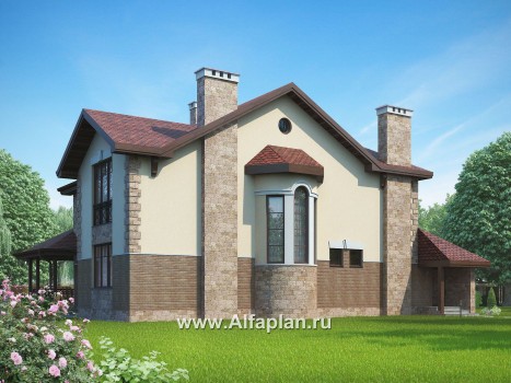 Проекты домов Альфаплан - Двуxэтажный дом с комфортной планировкой - превью дополнительного изображения №1