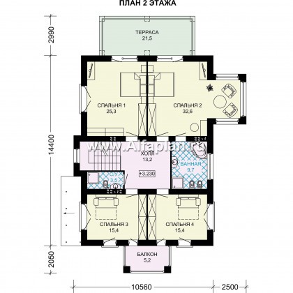 Проекты домов Альфаплан - Особняк бизнес класса с цокольным этажом и мансардой - превью плана проекта №3