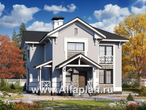 Проекты домов Альфаплан - «Линия жизни»  - удобный дом для небольшой семьи - превью основного изображения
