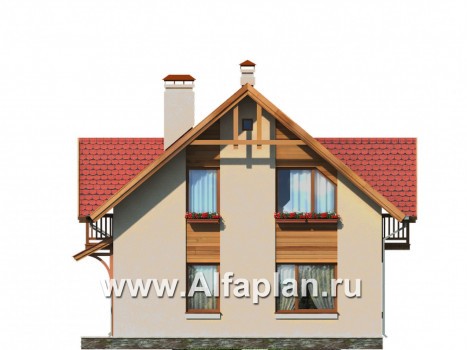 Проекты домов Альфаплан - Экономичный дом для маленького участка - превью фасада №2