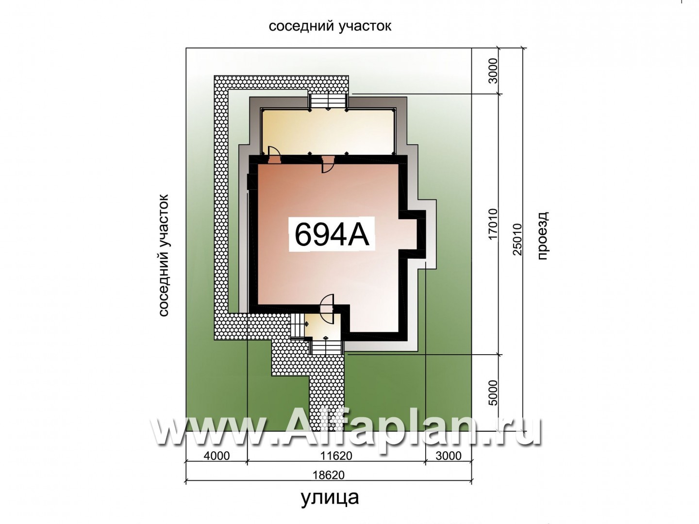 Проекты домов Альфаплан - «Вязьма»- удобный коттедж с двусветной гостиной - дополнительное изображение №1
