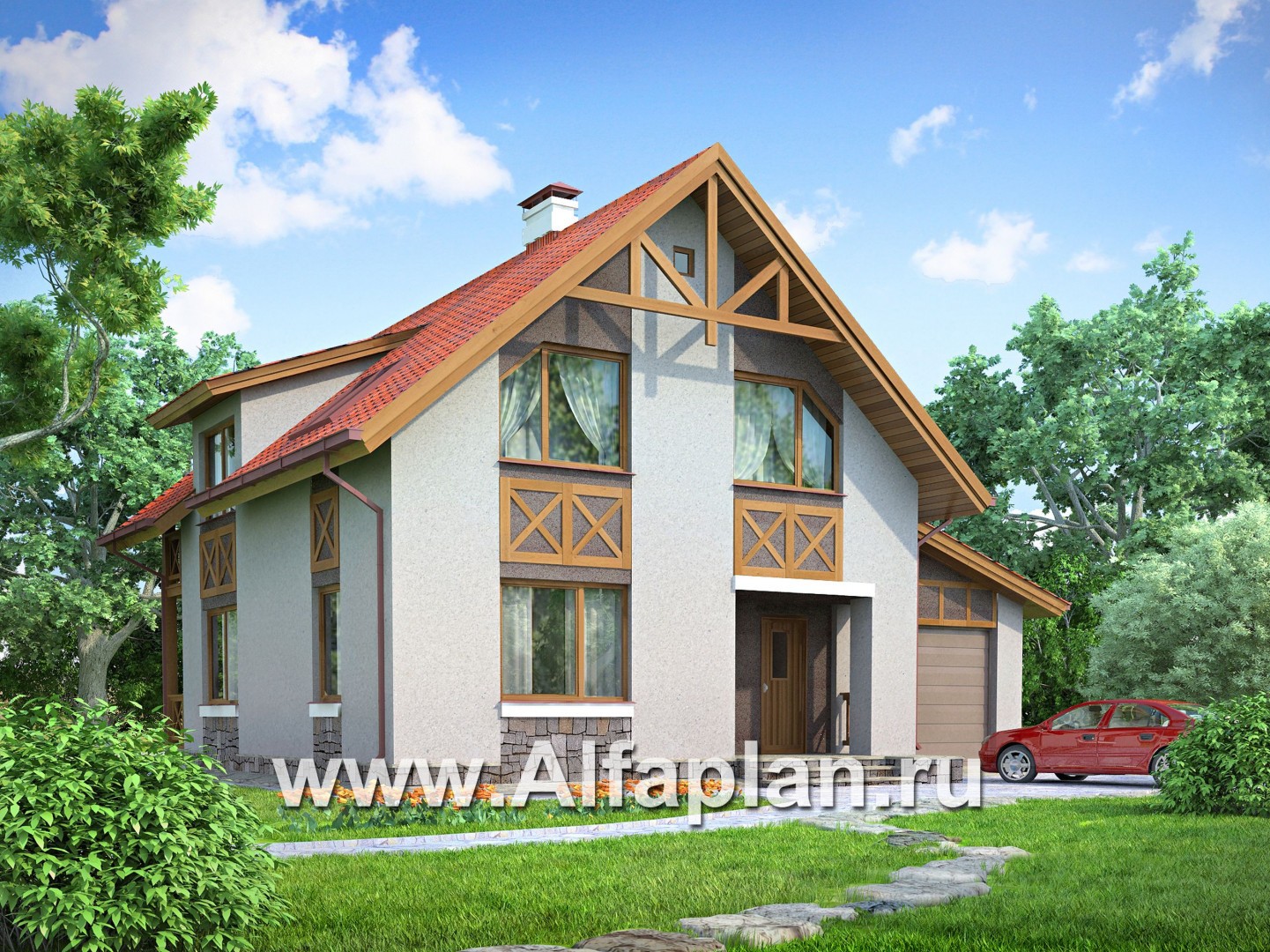 Проекты домов Альфаплан - Экономичный дом из газобетона - основное изображение