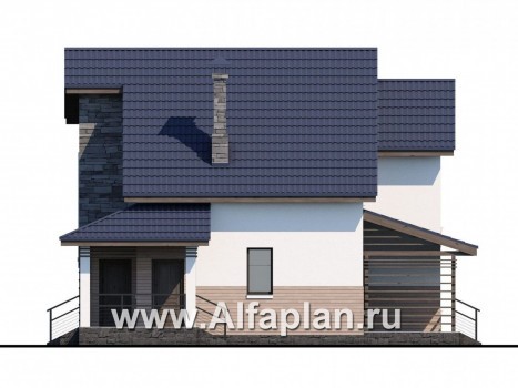 Проекты домов Альфаплан - «Территория комфорта» - Современный дом - шале - превью фасада №2