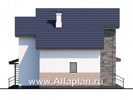 Проекты домов Альфаплан - «Территория комфорта» - Современный дом - шале - превью фасада №3