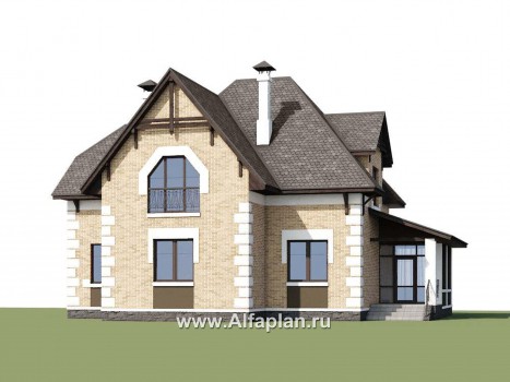 Проекты домов Альфаплан - «Клио» - классический коттедж с красивым эркером - превью дополнительного изображения №1