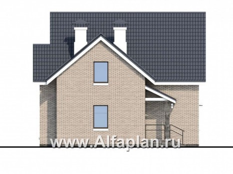 Проекты домов Альфаплан - «Сапфир» - недорогой компактный дом для маленького участка - превью фасада №3