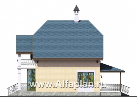 Проекты домов Альфаплан - «Дачный комфорт» - коттедж для отдыха и проживания - превью фасада №2
