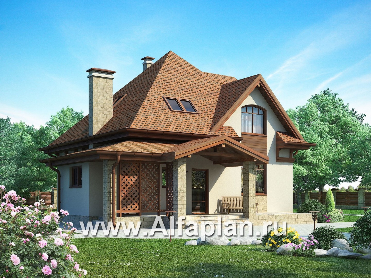 Проекты домов Альфаплан - Экономичный мансардный дом - основное изображение