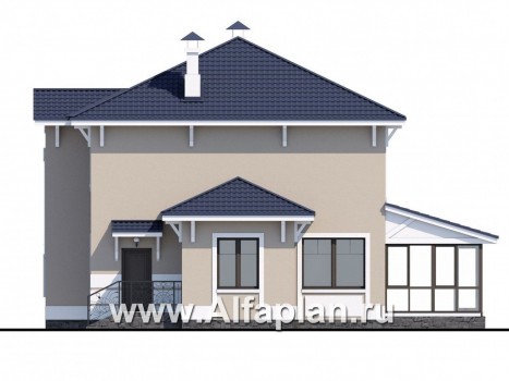 «Эликсир» - проект двухэтажного дома из газобетона, с удобной планировкой - превью фасада дома