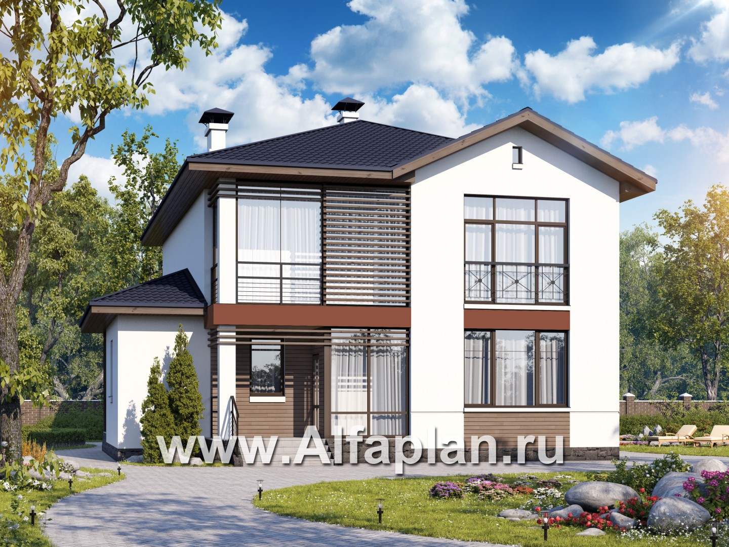 Проекты домов Альфаплан - «Выбор» - компактный дом с комфортной планировкой - дополнительное изображение №2