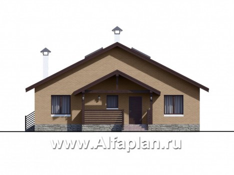 Проекты домов Альфаплан - «Моризо» - шале с двусветной гостиной - превью фасада №4