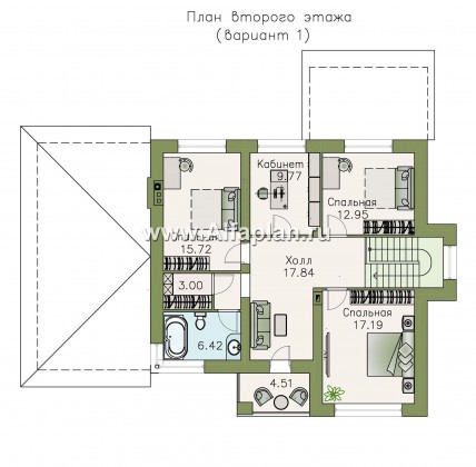 Проекты домов Альфаплан - «Страйк» - современный дом с открытой планировкой и гаражом - превью плана проекта №2