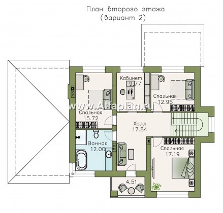 Проекты домов Альфаплан - «Страйк» - современный дом с открытой планировкой и гаражом - превью плана проекта №3