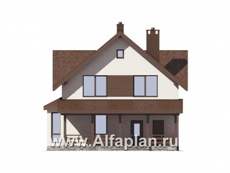 Проекты домов Альфаплан - Экономичный дом для большой семьи - превью фасада №1