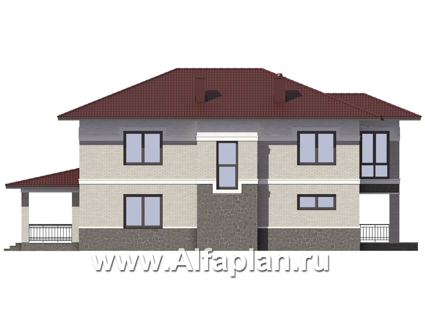 Проекты домов Альфаплан - Двухэтажный дом для узкого участка - изображение фасада №2