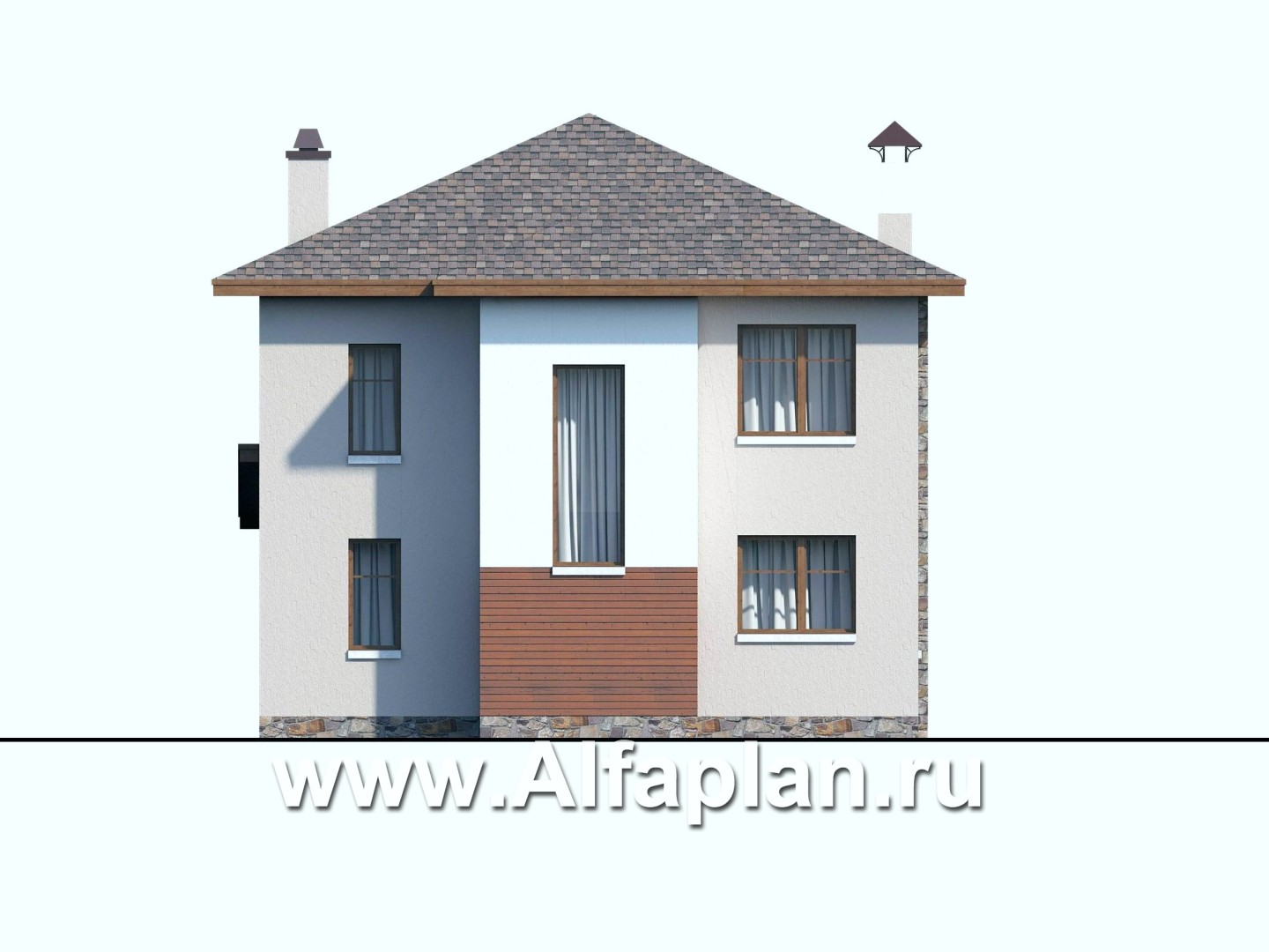 Проекты домов Альфаплан - «Траектория» - современный, компактный дом - изображение фасада №4