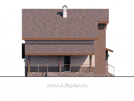 Проекты домов Альфаплан - «Регата» - комфортный план дома, двускатная крыша - превью фасада №3