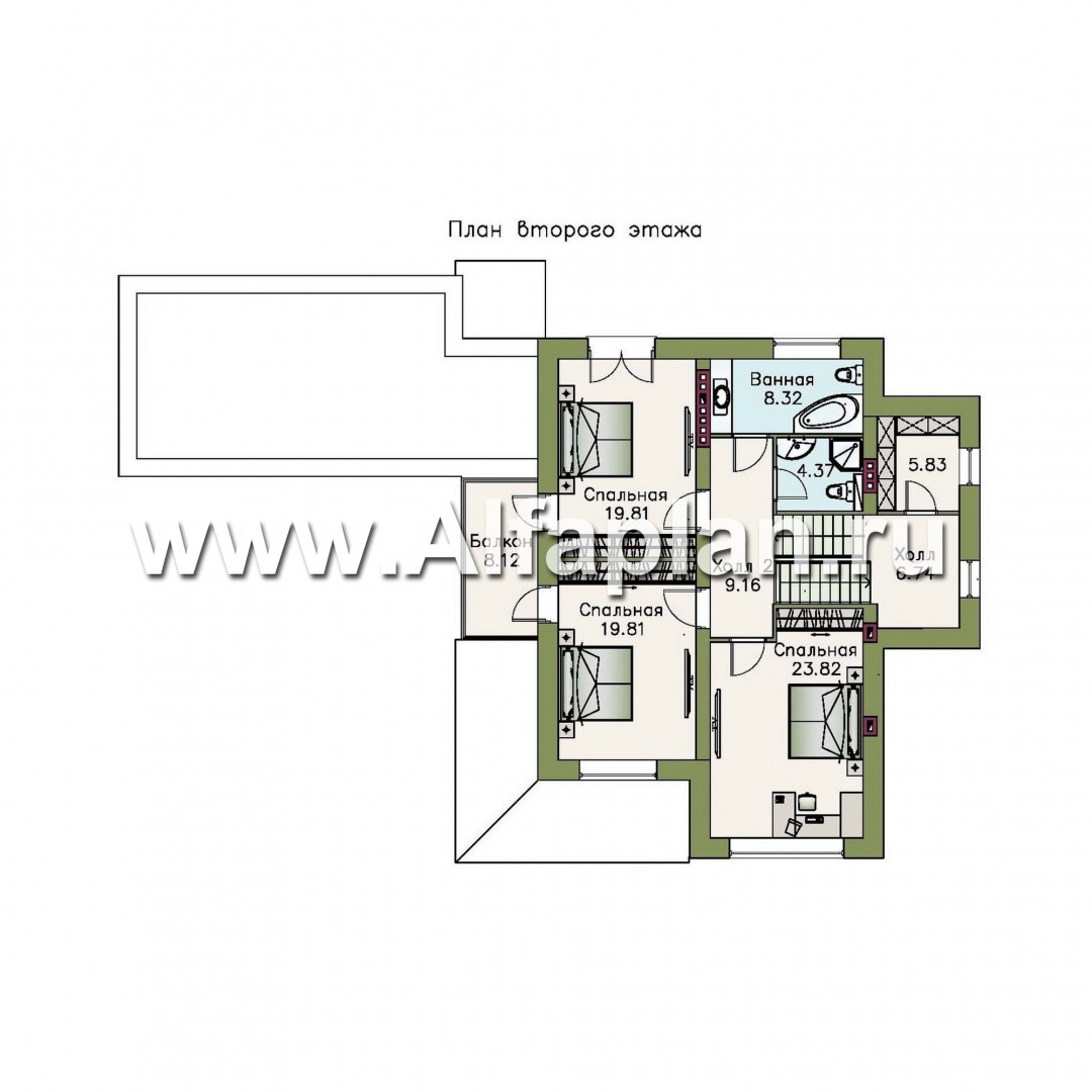 Проекты домов Альфаплан - «Светлые времена» - респектабельный особняк с бассейном ДУО - план проекта №3