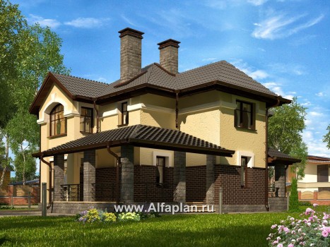 Проекты домов Альфаплан - Компактный двухэтажный дом c с большой террасой - превью дополнительного изображения №1