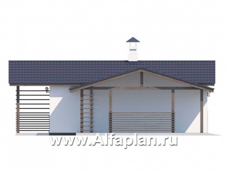 Проекты домов Альфаплан - Удобный хоз. блок для небольшого участка - превью фасада №3