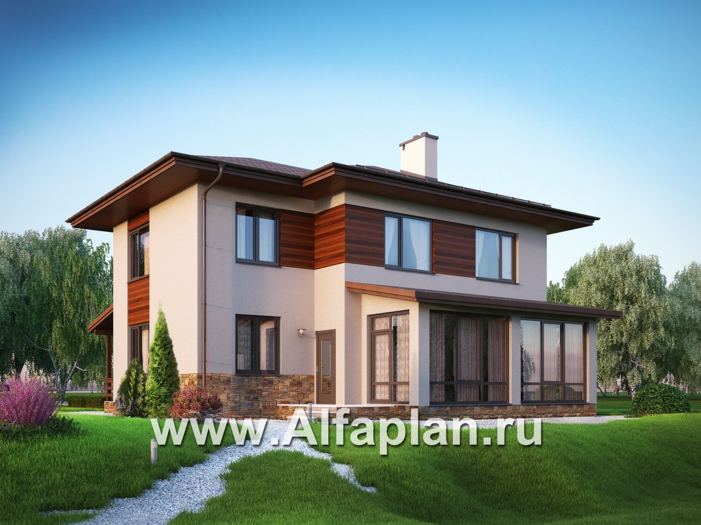 Проекты домов Альфаплан - Современный двухэтажный дом - дополнительное изображение №1