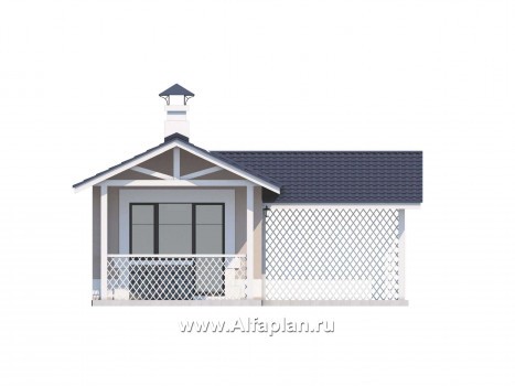 Проекты домов Альфаплан - Удобный хоз. блок для небольшого участка - превью фасада №4