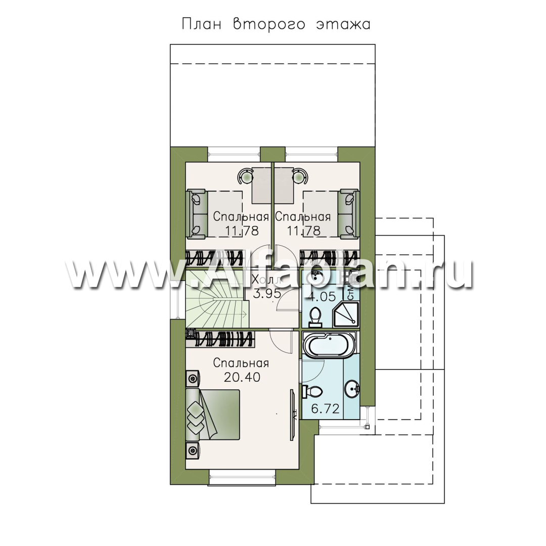 Проекты домов Альфаплан - «Весна» - проект экономичного и удобного дом - изображение плана проекта №2