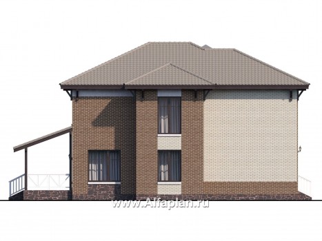 Проекты домов Альфаплан - «Вишера» - стильный дом с оптимальной планировкой - превью фасада №3
