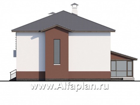 «Выбор» - проект дома из газобетона, с кабинетом и сауной, с планировкой в современном стиле - превью фасада дома