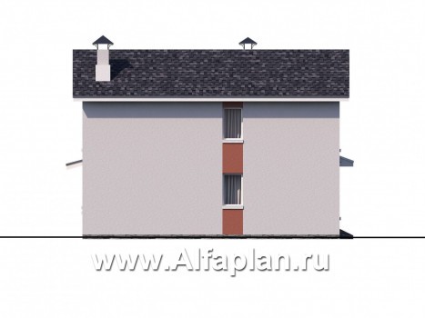 Проекты домов Альфаплан - Проект стильного компактного дома - превью фасада №4